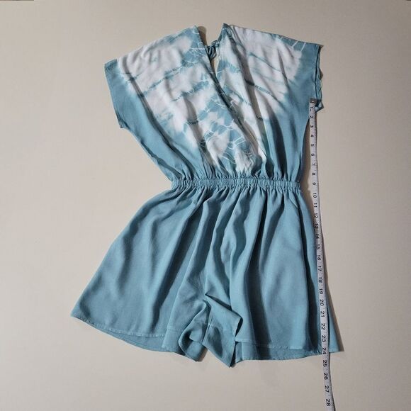 Promesa Women's Teal Surplice Romper - Picture 8 of 13